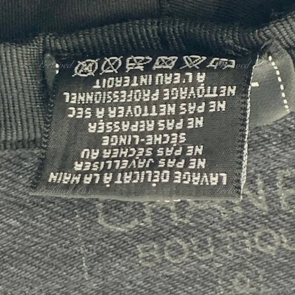 Authentic CHANEL Classic Logo Black Denim Bucket Hat 22p Medium - Picture 7 of 9